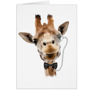 Funny Giraffe with Bowtie and Monocle