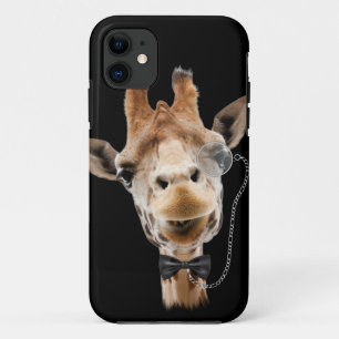 Funny Giraffe with Bowtie and Monocle iPhone 11 Case