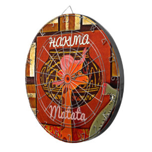 Funny Giraffe with cool text Hakuna Matata Design Dartboard