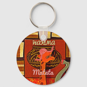 Funny Giraffe with cool text Hakuna Matata Keychain