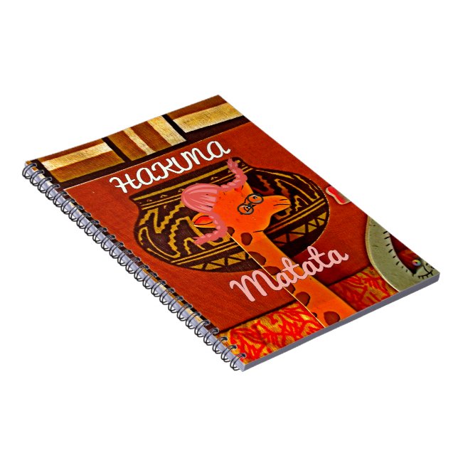 Funny Giraffe with cool text Hakuna Matata Notebook (Right Side)