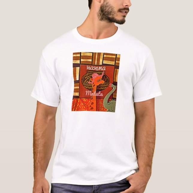 Funny Giraffe with cool text Hakuna Matata T-Shirt (Front)