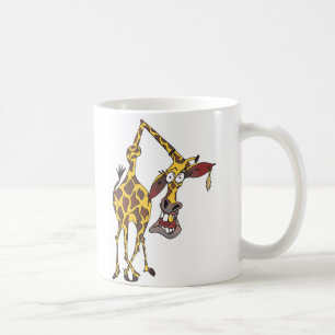 funny giraffe with earring and gold tooth coffee mug