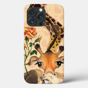 Funny Giraffe with Rose iPhone Case