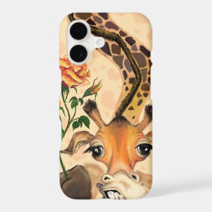 Funny Giraffe with Rose iPhone Case