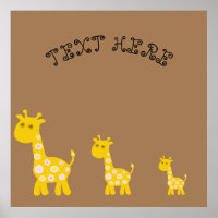 Funny Giraffe yellow flower flora retro pattern 