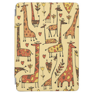 Funny giraffes sketch, seamless pattern your desig iPad air cover