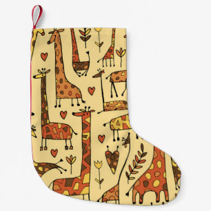 Funny giraffes sketch, seamless pattern your desig small christmas stocking