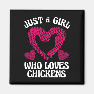 Funny Girl Chicken Design For Kids Women Mom Chick Magnet