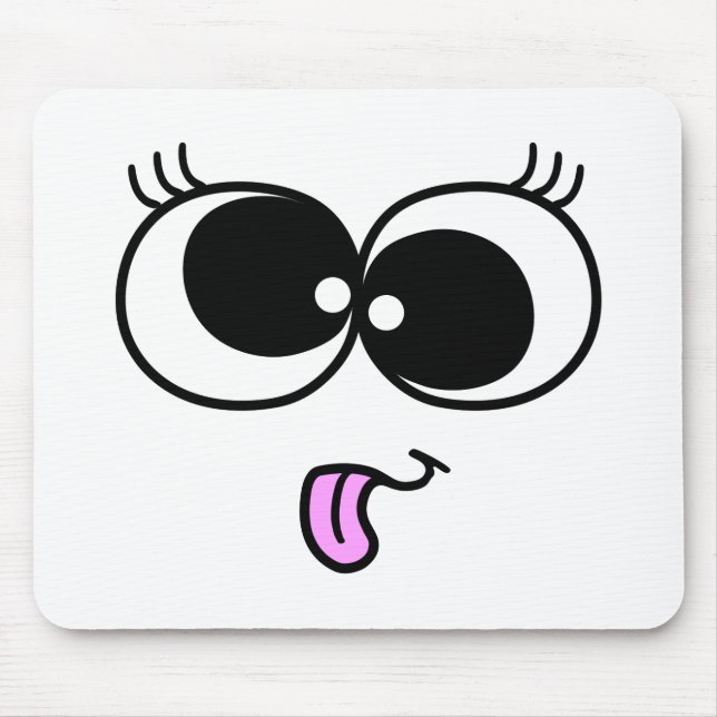 Funny Girl Face Mouse Pad (Front)