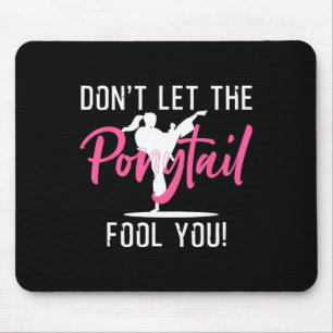Funny Girl Karate Design Kids Women Kickboxing Bla Mouse Pad