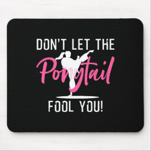 Funny Girl Karate Design Kids Women Kickboxing Bla Mouse Pad