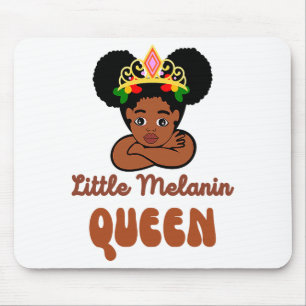 Funny Girl Little Melanin Queen Black History Mont Mouse Pad