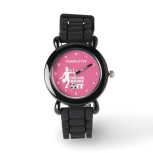 Funny Girl Soccer Player Personalized Graphic Watch