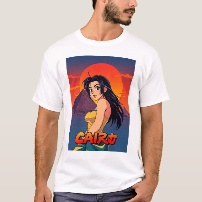 Funny Girl Vintage Post Card Cairo T-Shirt (Front)