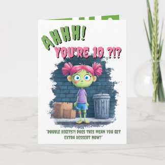 Funny Girl Zombie Birthday  Card