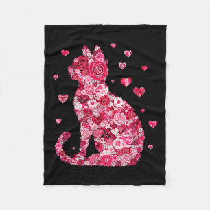 Funny Girls Cat Valentines Day Women Happy Meowent Fleece Blanket