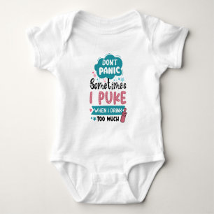 Funny girls drink puke word art baby bodysuit