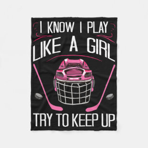 Funny Girls Hockey Designs For Women Field Hockey Fleece Blanket