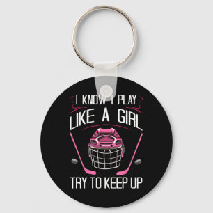 Funny Girls Hockey Designs For Women Field Hockey Keychain
