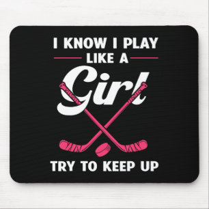 Funny Girls Hockey Designs For Women Field Hockey Mouse Pad
