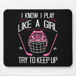 Funny Girls Hockey Designs For Women Field Hockey Mouse Pad