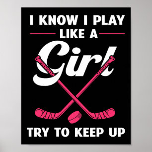 Funny Girls Hockey Designs For Women Field Hockey Poster