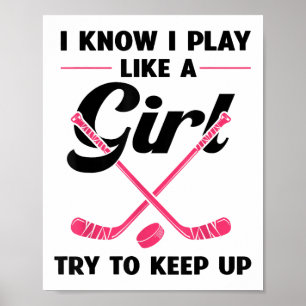 Funny Girls Hockey Designs For Women Field Hockey  Poster