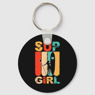 Funny Girls Sup Stand Up Paddling Surfer Surfing W Keychain