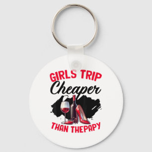 Funny Girls Trip Bachelorette Wine Party Girls Wee Keychain