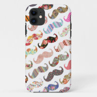 Funny Girly  Colorful Patterns Mustaches
