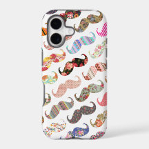 Funny Girly Colourful Patterns Moustaches