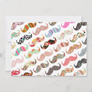 Funny Girly  Colourful Patterns Moustaches