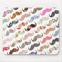 Funny Girly  Colourful Patterns Moustaches