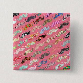 Funny Girly Colourful Pink Aztec Patterns 2 Inch Square Button