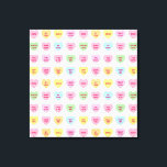Funny girly cute custom conversation candy hearts canvas print<br><div class="desc">Funny cute pastel custom conversation candy hearts pattern canvas print. Fully customizable text. So you can personalize the message inside each heart and make each heart / message unique. 16 hearts in each card. Assorted colours. 6 pink hearts, 2 orange hearts, 2 blue hearts, 2 green hearts, 2 purple hearts,...</div>