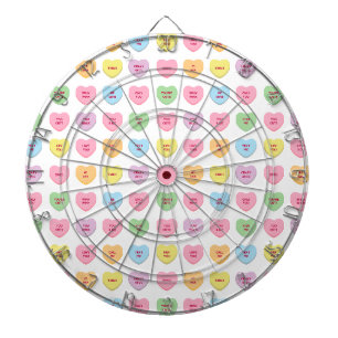 Funny girly cute custom conversation candy hearts dartboard