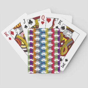 Funny Girly Moustache 5 Playing Cards