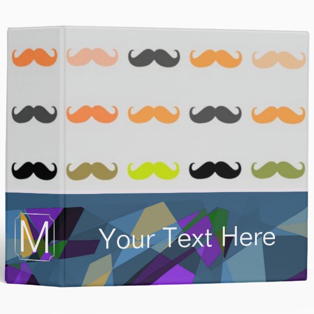 Funny Girly Moustache Binder (Front/Spine)