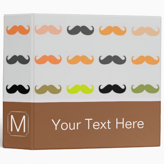 Funny Girly Moustache Binder (Front/Spine)