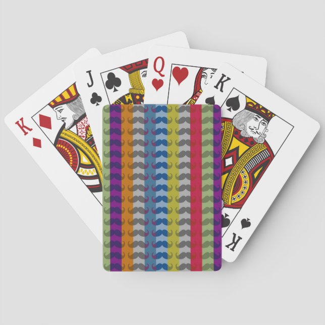 Funny Girly Moustache Playing Cards (Back)