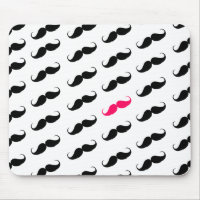 Funny Girly Pink  And Black Moustache Pattern