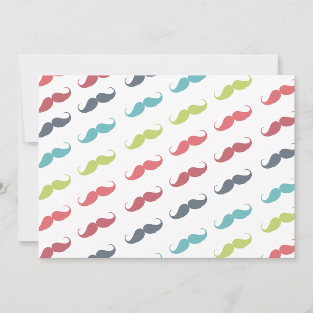 Funny Girly Pink Blue Grren Moustaches pattern (Front)