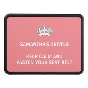 Funny Girly Pink Custom Keep Calm Trailer Hitch Cover