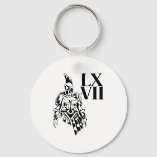 Funny Gladiator 67 Meme Roman Numerals Lxvii Viral Keychain
