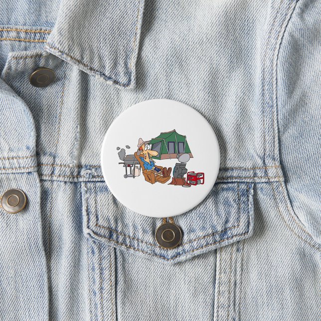 Funny Glamping Cartoon Luxury Camping  3 Inch Round Button (Creator Uploaded)