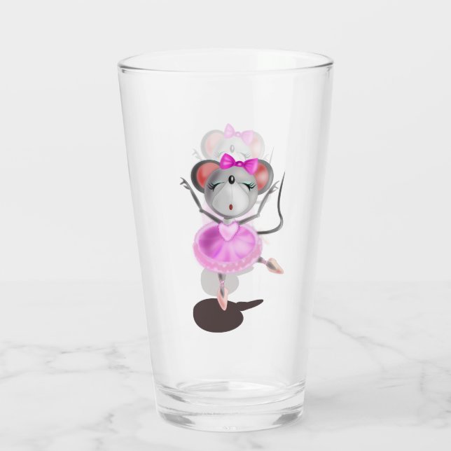 Funny Glass with Ballerina Mouse - Painting (Back)