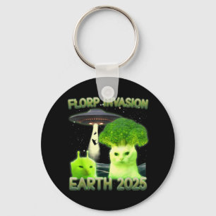 Funny Glerp Glorp Funny Alien Cat Meme Vintage T-s Keychain