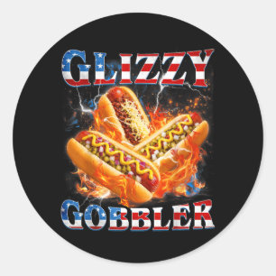 Funny Glizzy Gobbler Meme Hilarious Hotdog Glizzy Classic Round Sticker