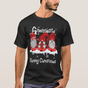 Funny Gnomaste Merry Christmas Gnomes Yoga Lovers T-Shirt